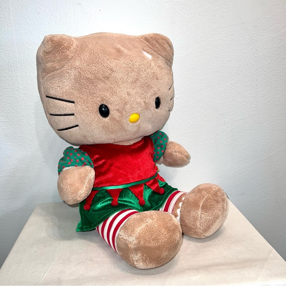 HELLO KITTY BUILD-A-BEAR Gingerbread Christmas Sanrio 18" 2012 NO BOW Elf Outfit
